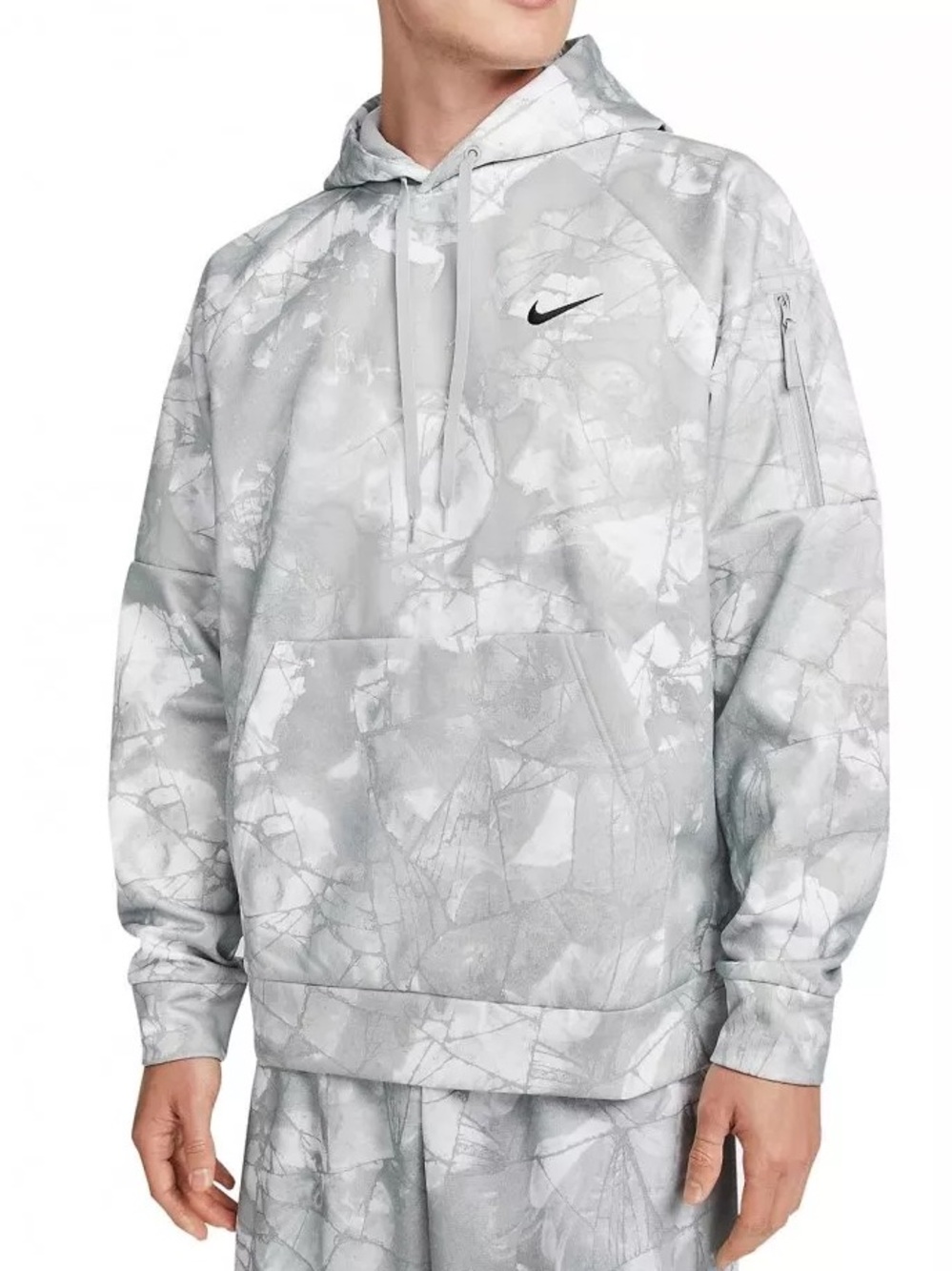 Nike Therma Fit Training Hoodie Sweatshirt Gray White Camo Men’s XL